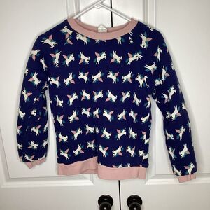 EUC Girls Hanna Andersson Heavy‎ Warm Sherpa Sweatshirt Unicorn's